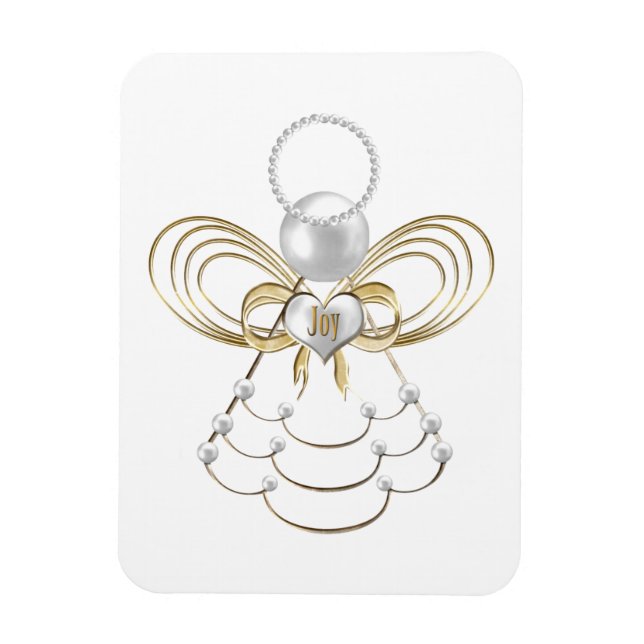 Ángel de navidades del imán premium de Joy (Vertical)