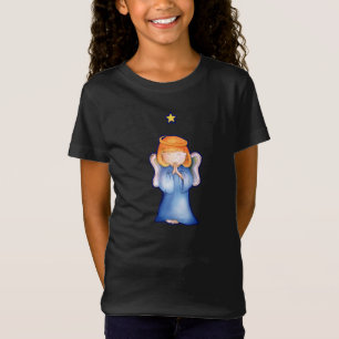 Ángel de paz chica camiseta de Navidades azules