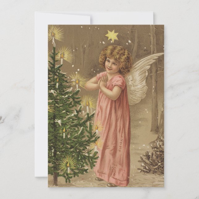 Ángel de Poster de Navidad y árbol de Navidad (Anverso)