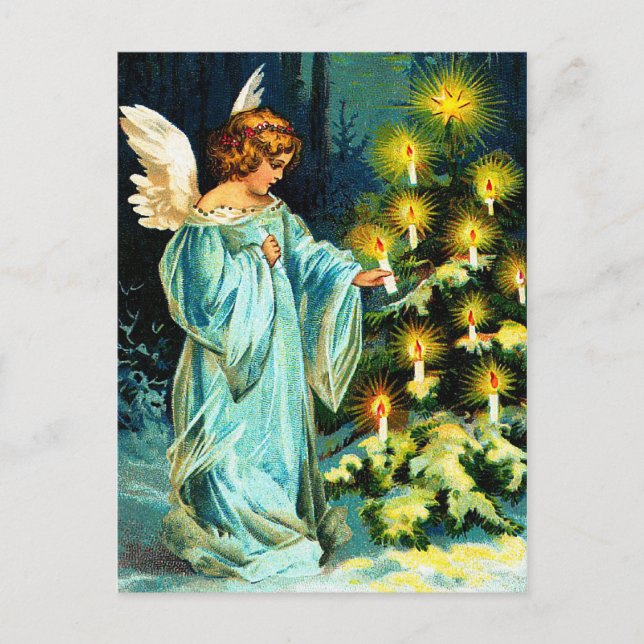 Angel decorando árbol de Navidad (Anverso)