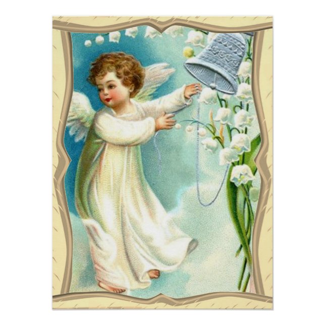Ángel del bebé con Poster de la Campana Azul (Anverso)