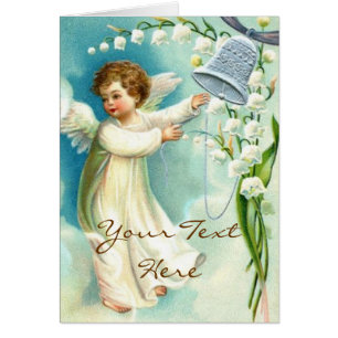 Ángel del bebé con una Campana Azul