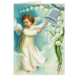 Ángel del bebé con una Campana Azul