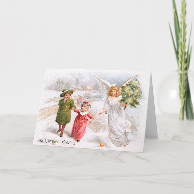 Ángel del navidad con los niños (Anverso)