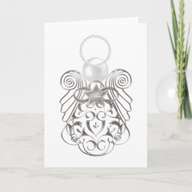 Ángel del navidad de la tarjeta de la paz (Anverso)