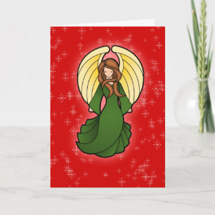 Ángel del navidad en verde