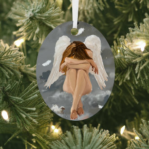 ¡Ángel, descansa! Adorno de cerámica