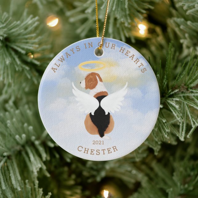 Angel Dogs Personalizado Foto Ornamento cerámico (Árbol)