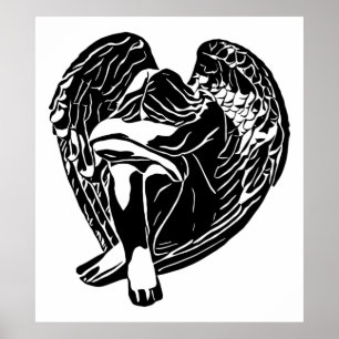 Ángel durmiente Chica Fantasía arte religioso abst