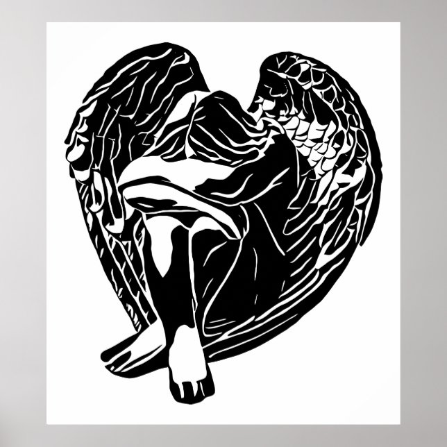 Ángel durmiente Chica Fantasía arte religioso abst (Frente)