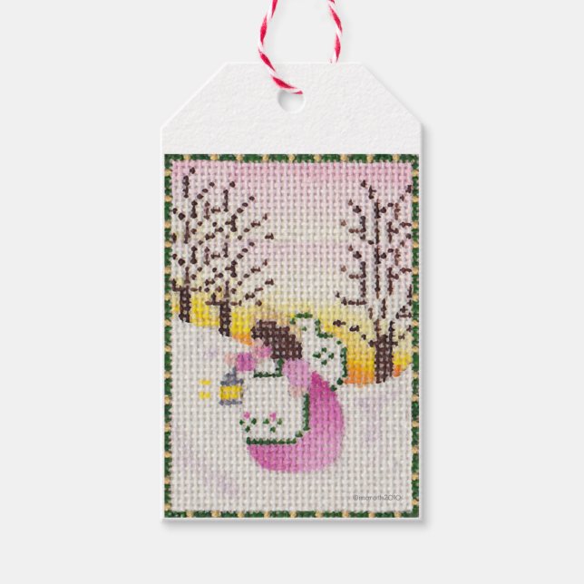 Angel en la etiqueta de regalo del bosque (Anverso)