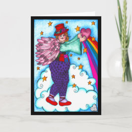 Ángel en la tarjeta de nubes