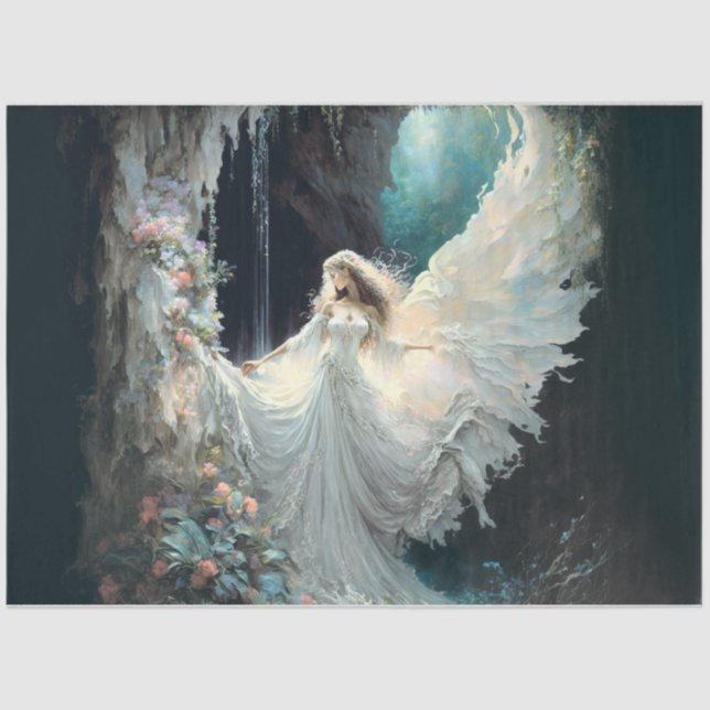 Ángel en papel de tejido de agua (Anverso)