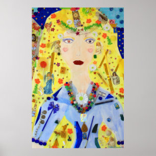 Ángel en Posters de arte azul - Regalos de arte su