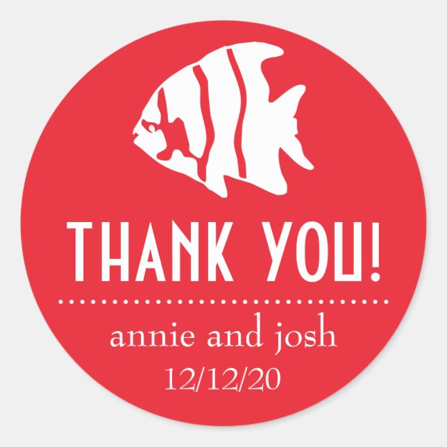 Angel Fish Gracias Etiquetas (Rojo) (Anverso)