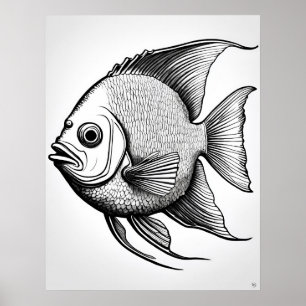 Angel Fish - Imprimir arte de pescado