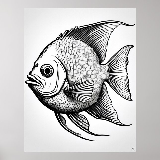 Angel Fish - Imprimir arte de pescado (Frente)