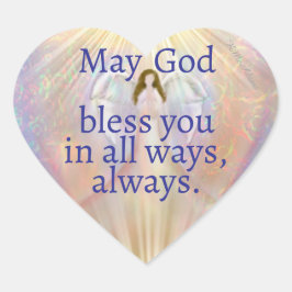 Ángel Heart Pray Dios bendiga a tus Pegatinas cris