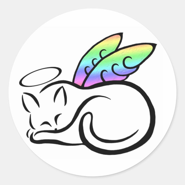 Angel Kitty Pegatina (Anverso)