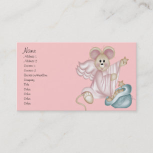 Angel Mouse con una tarjeta de visita de la bolsa 