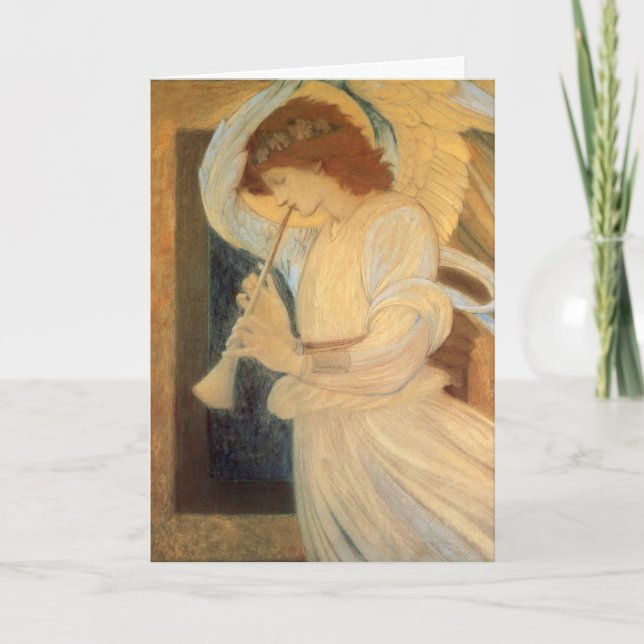 Ángel navidad jugando un flageolet de Burne Jones (Anverso)