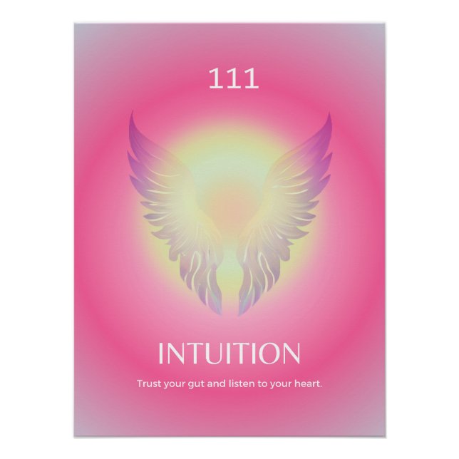 Ángel Número 111 Aura Intuición Poster brillante (Anverso)