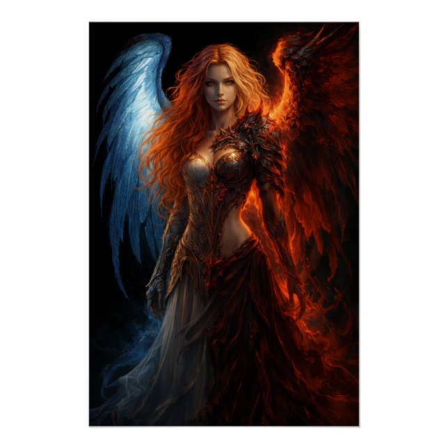 Angel of Fire and Ice – Dark Fantasy Poster (Anverso)