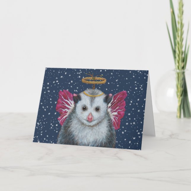 Angel Opie la tarjeta de vacaciones opossum (Anverso)