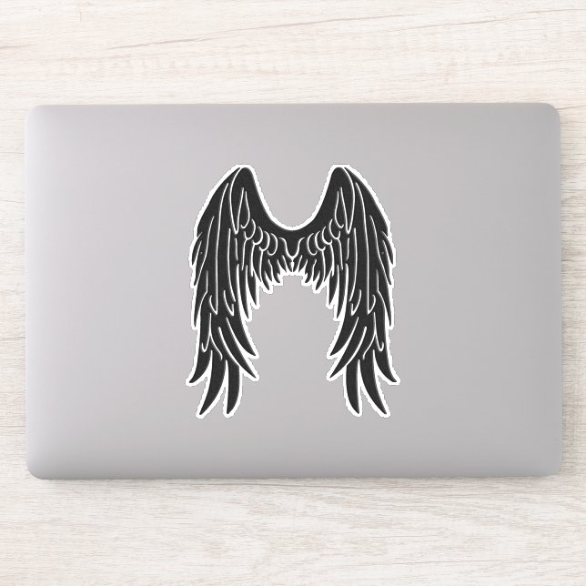 Ángel oscuro Alas negras Pegatina de corte de vini (Ordenador)