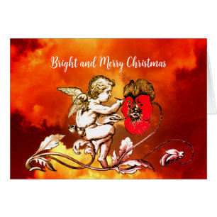 ANGEL PINTANDO UNA FLORES ROJAS EN LOS Navidades D