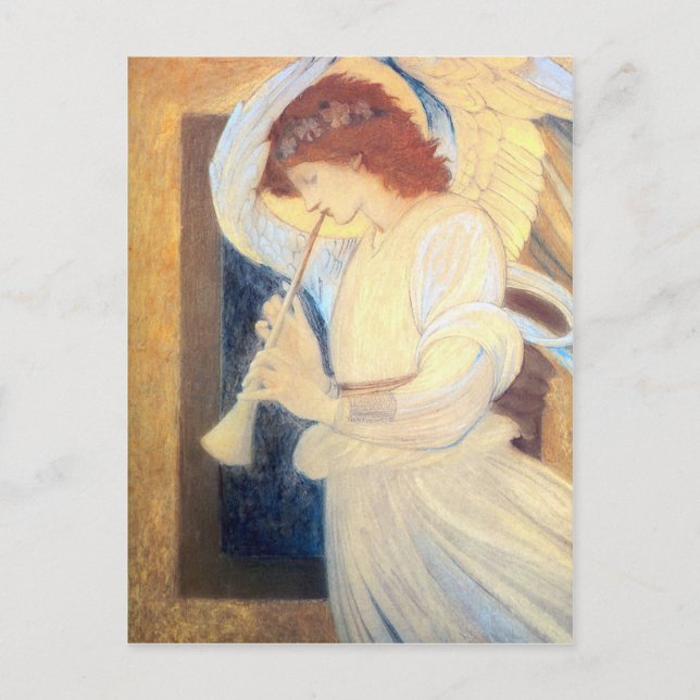 Angel Postales de navidad Burne-Jones Gold White (Anverso)