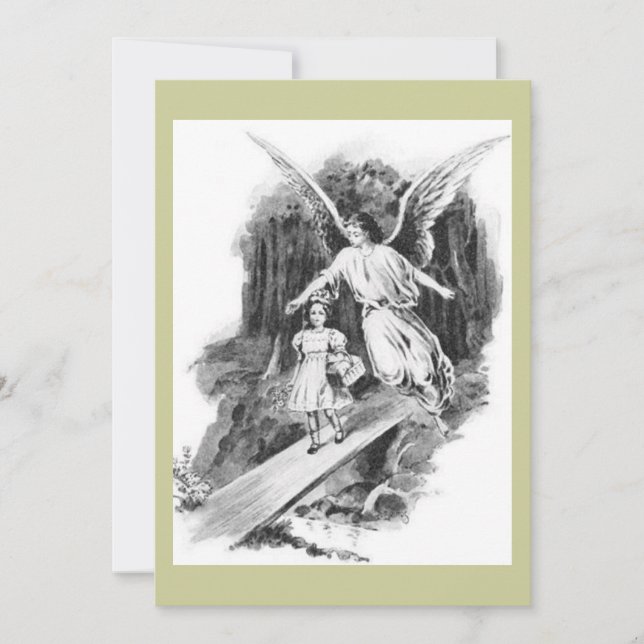Ángel Protegiendo A Un Niño Chica (Anverso)