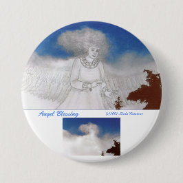 Ángel que bendice alrededor del Pin del botón