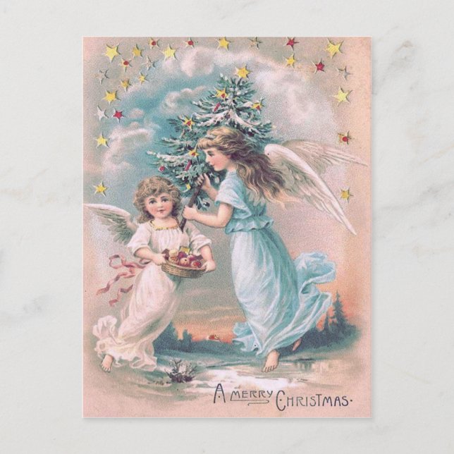 Ángel Querubín Árbol de Navidad Manzana Estrellas (Anverso)