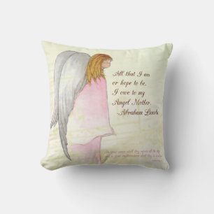 Ángel religioso del Día de la Madre, almohada cuad