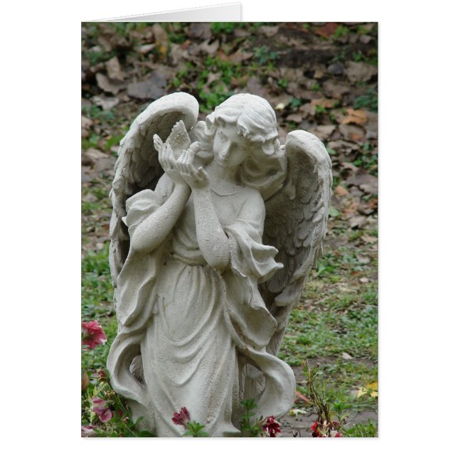 Ángel sosteniendo una estatua de paloma (Frente)