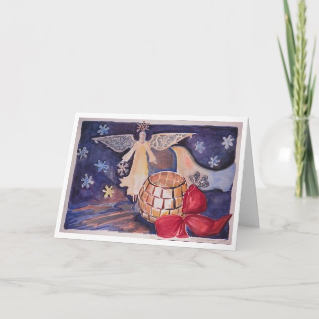 ángel/tarjeta de Navidad de la paloma (Anverso)