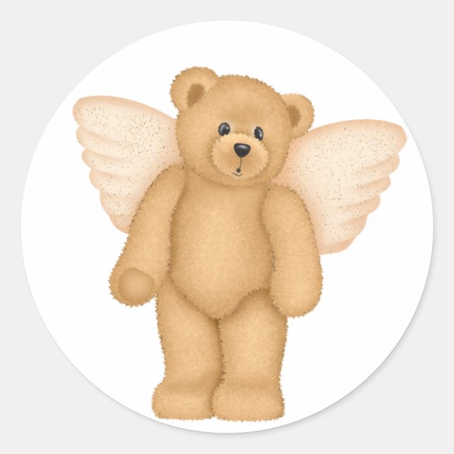 Angel Teddy Bear 4 Pegatinas (Anverso)