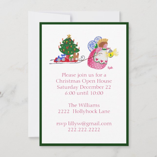 Ángel tirando de la invitación (Anverso)