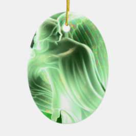 Ángel Verde Con Decir - Ornamento Oval