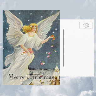 Ángel Victoriano de Navidad Vintage con Estrellas 