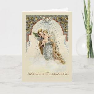 Ángel vintage con Jesús Navidad alemana