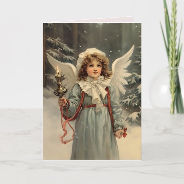ángel vintage navidad con vela (Anverso)