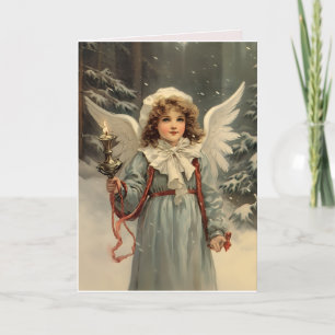 ángel vintage navidad con vela
