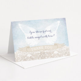 Angel Wings Baby Shower o Baptism Gracias Notas