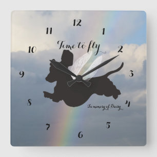 Ángel Wings Dachshund Reloj de pared conmemorativ