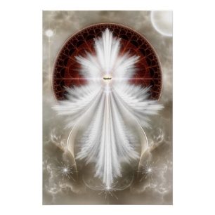 Angel Wings Snowflake RL Poster perfecto