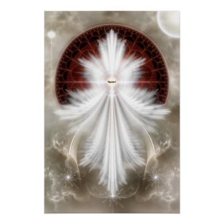 Angel Wings Snowflake RL Poster perfecto