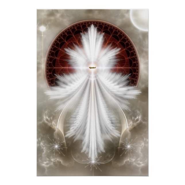 Angel Wings Snowflake RL Poster perfecto (Anverso)