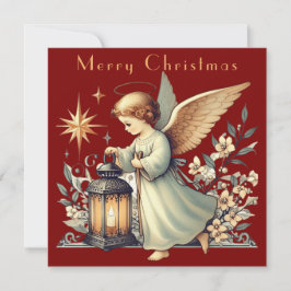 Ángel y linterna de Navidad vintage